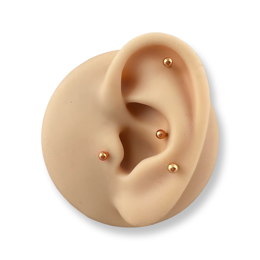 Rose Gold Balls 16 Gauge