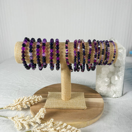 Agate Dyed Purple Bracelet