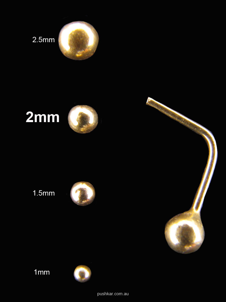 Gold Ball Sterling Silver Stud