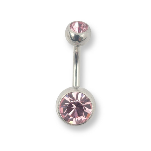 Rose Double Jewel Belly Bar