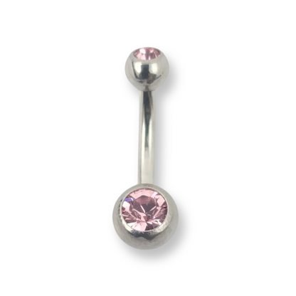 Rose Double Jewel Belly Bar